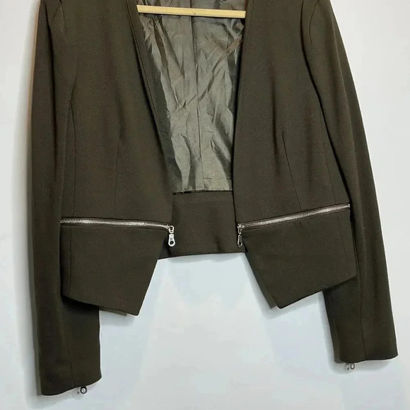 Philosophy Green Blazer with Bottom Zipper - Picture 2 of 7
